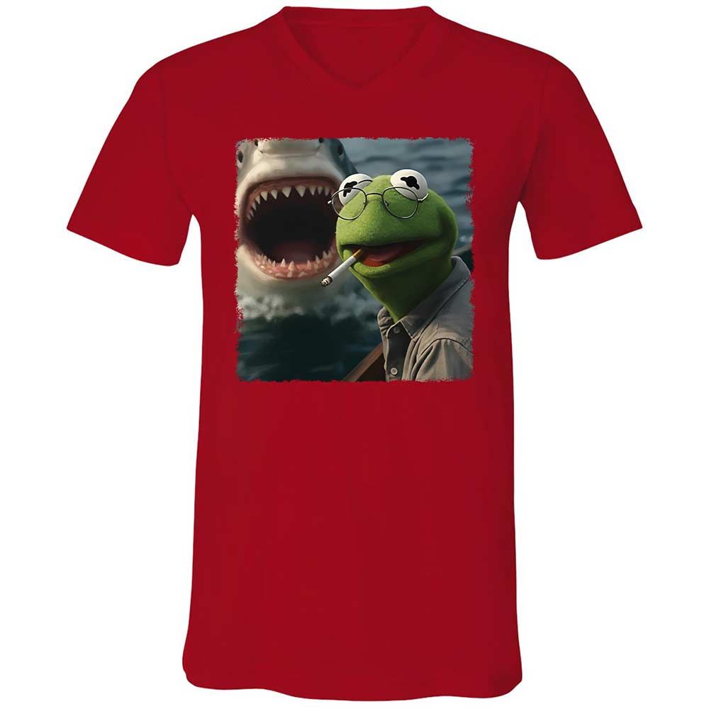 Unisex V-Neck T-Shirt - 6RWASGMF - Red - 6