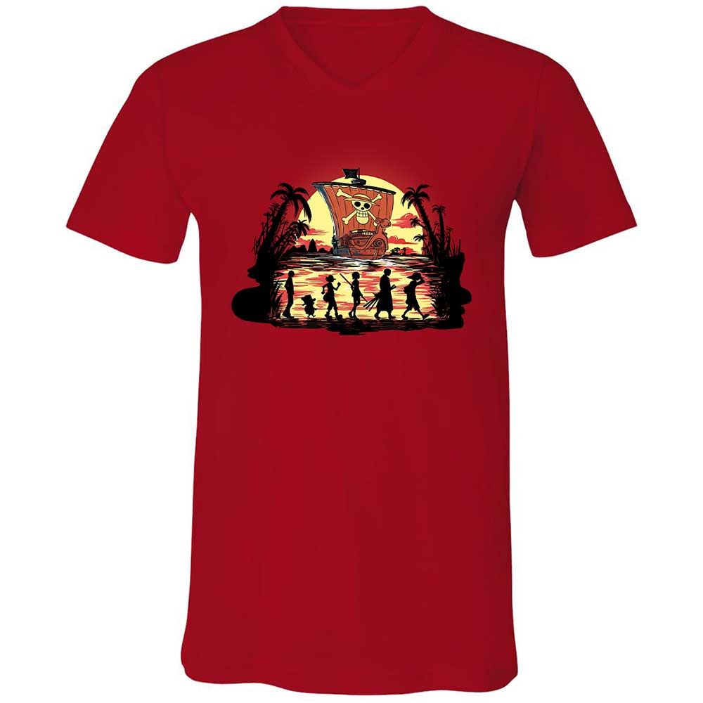 Unisex V-Neck T-Shirt - 94GAHYGS - Red - 6