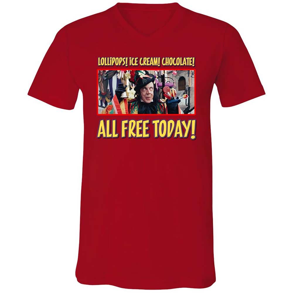 Unisex V-Neck T-Shirt - C9KGVAYU - Red - 6
