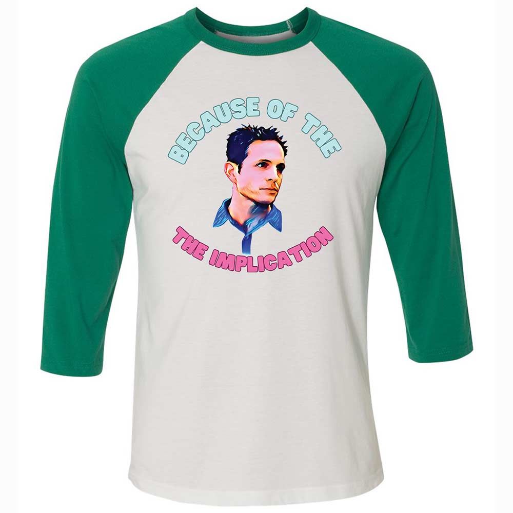 Unisex 3/4 Baseball Tee - PGLMS8U1 - White/Kelly - 6