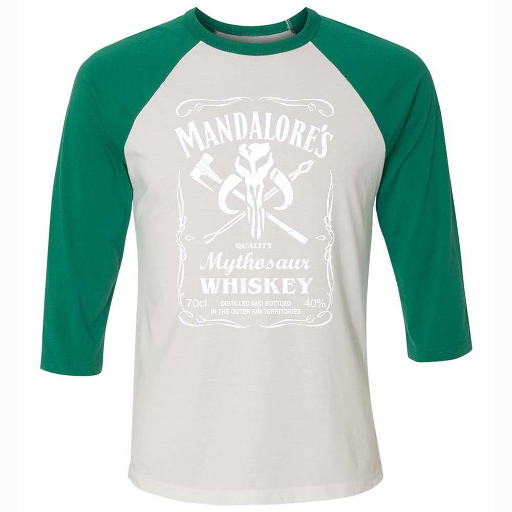 Unisex 3/4 Baseball Tee - 12YERGWF - White/Kelly - 6