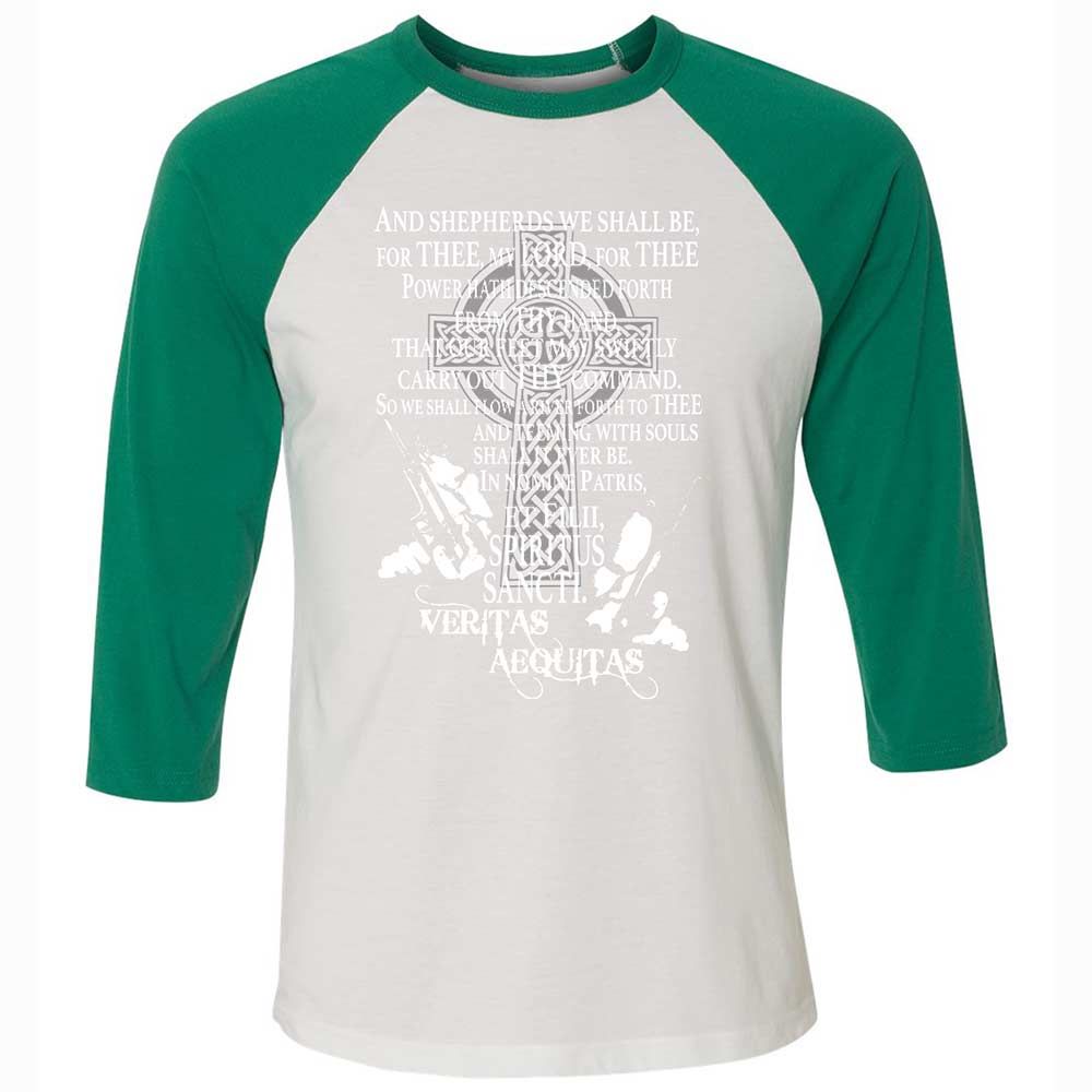 Unisex 3/4 Baseball Tee - TL8V86G1 - White/Kelly - 6