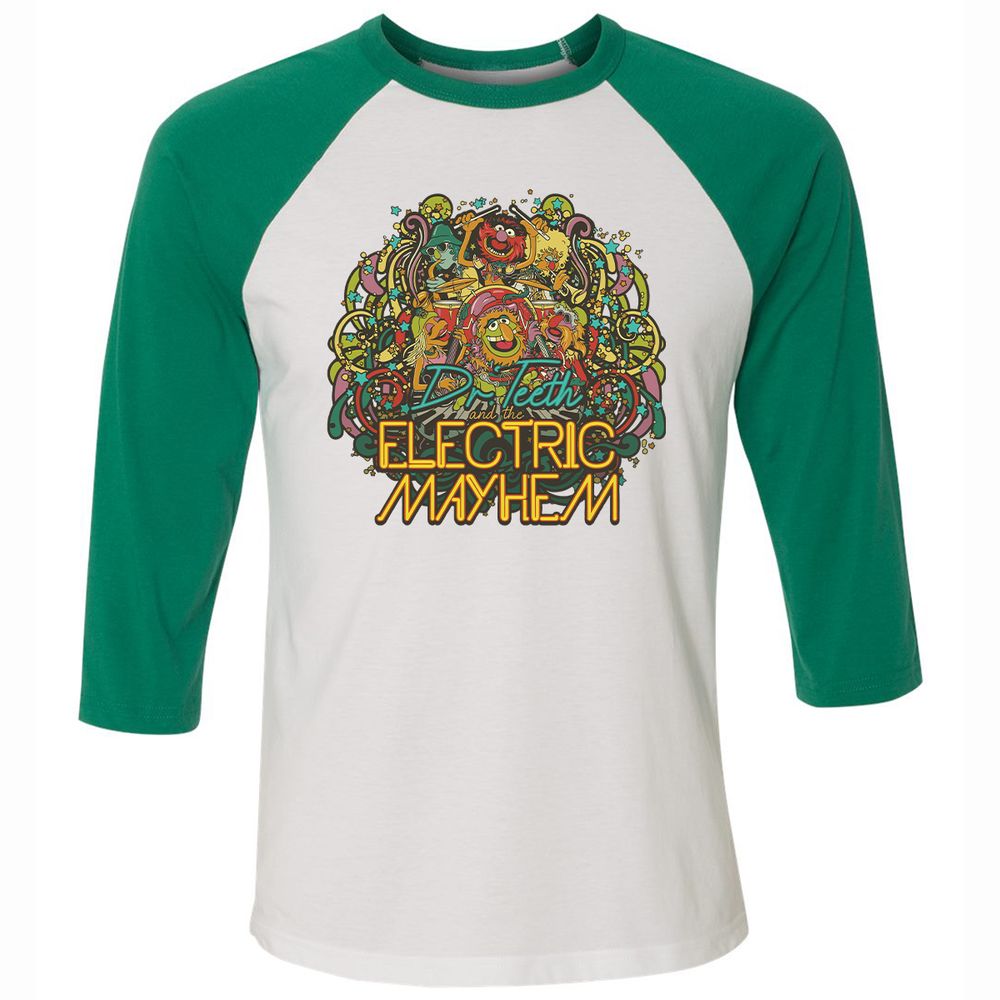 Unisex 3/4 Baseball Tee - 1V6GPTFR - White/Kelly - 6