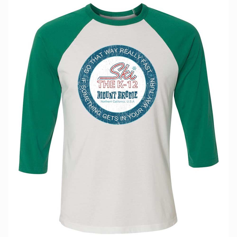 Unisex 3/4 Baseball Tee - 8HL8D4UY - White/Kelly - 6