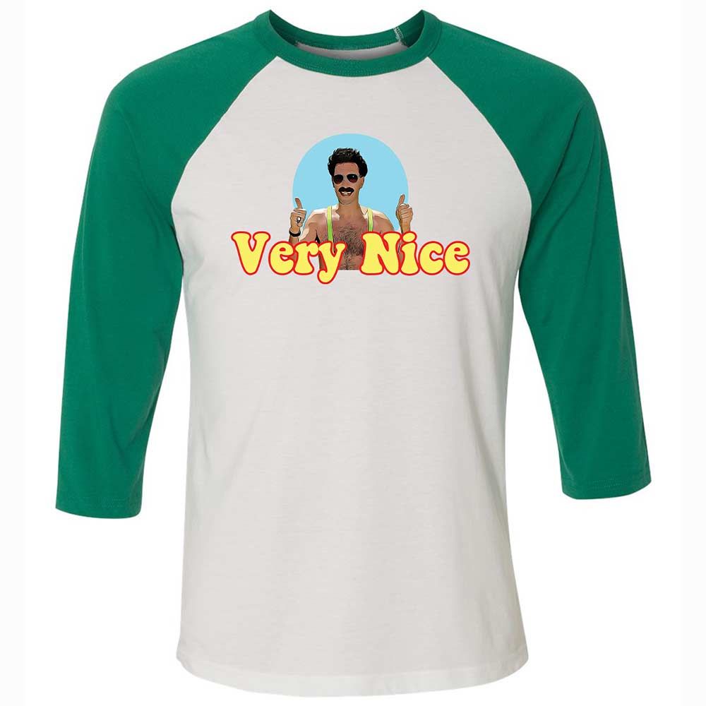 Unisex 3/4 Baseball Tee - E116GZS9 - White/Kelly - 6