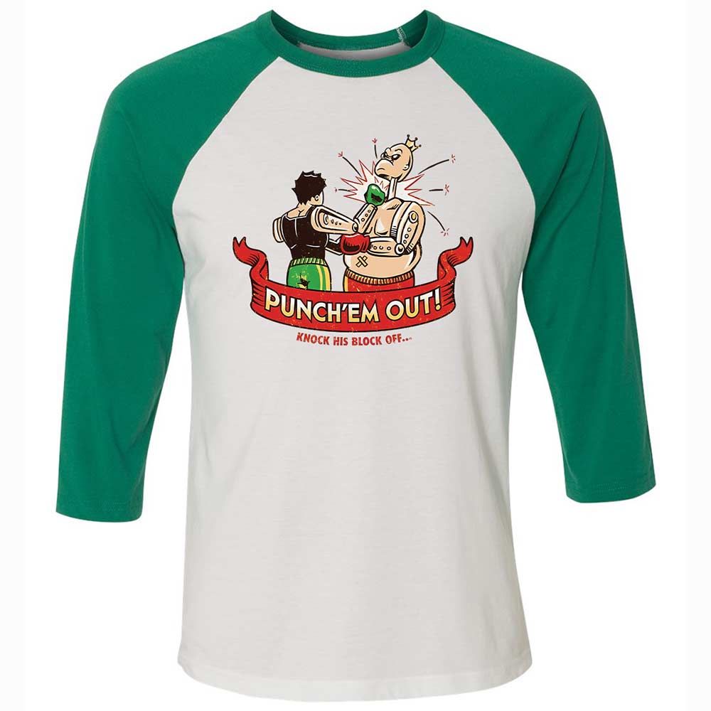 Unisex 3/4 Baseball Tee - JDHDNJ78 - White/Kelly - 6