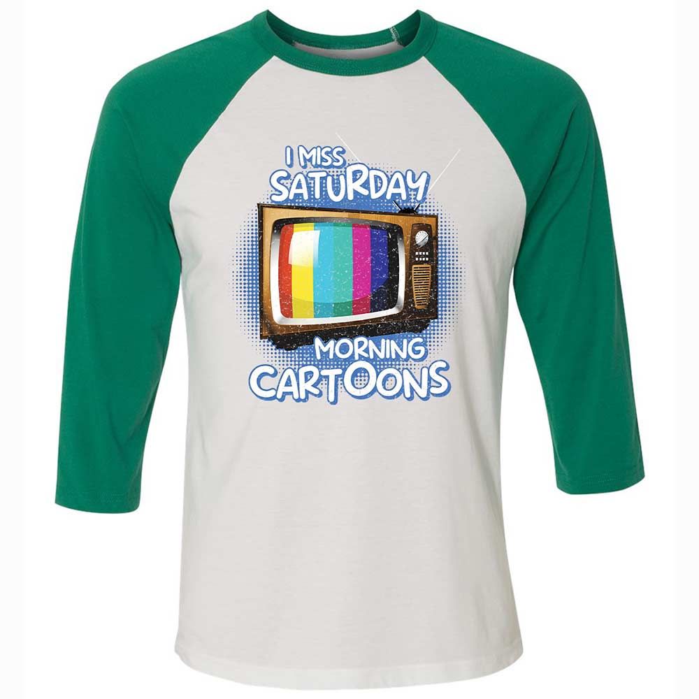 Unisex 3/4 Baseball Tee - D3JLVLP7 - White/Kelly - 6