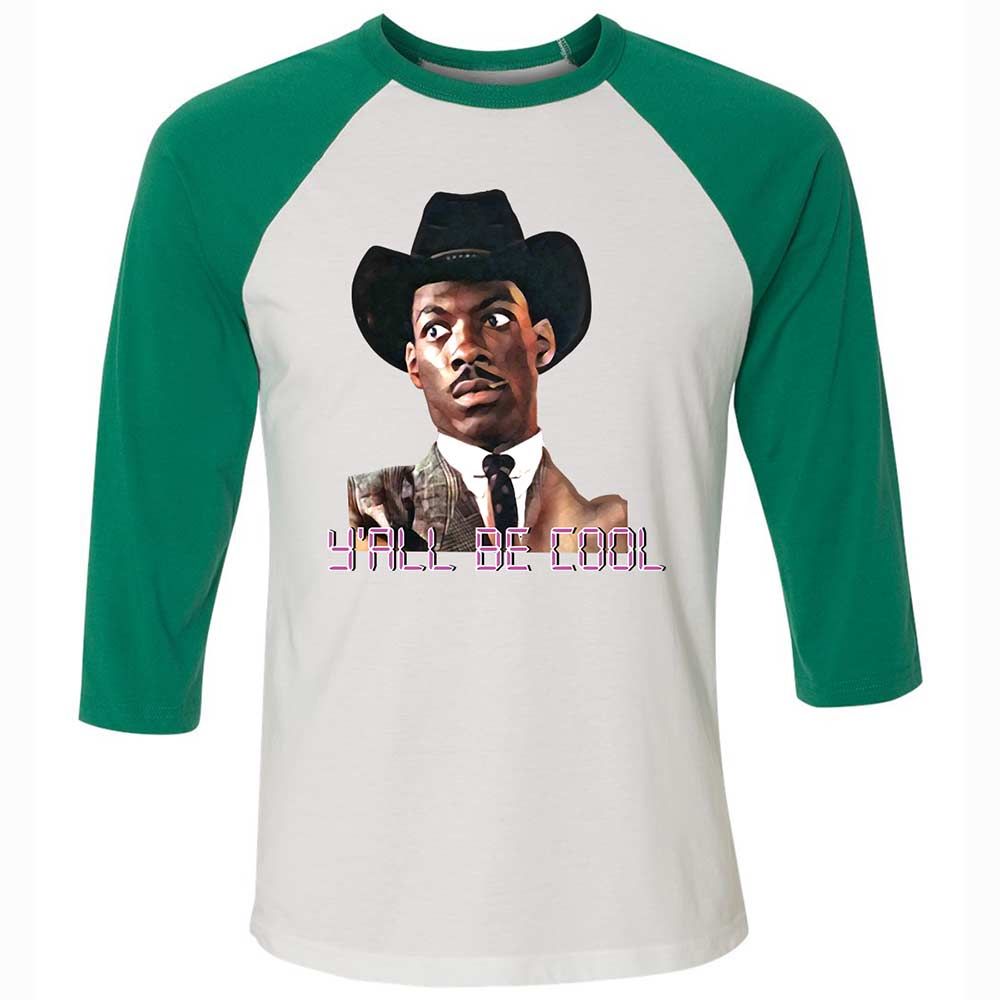 Unisex 3/4 Baseball Tee - ZHC7J4M3 - White/Kelly - 6