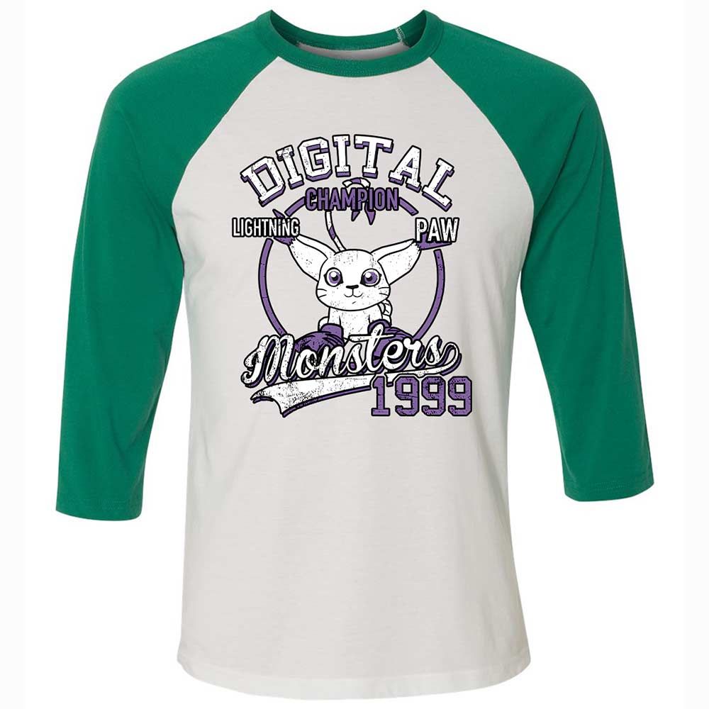 Unisex 3/4 Baseball Tee - SK8SPK4L - White/Kelly - 6