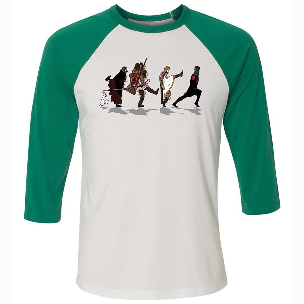 Unisex 3/4 Baseball Tee - C9H6QUA4 - White/Kelly - 6