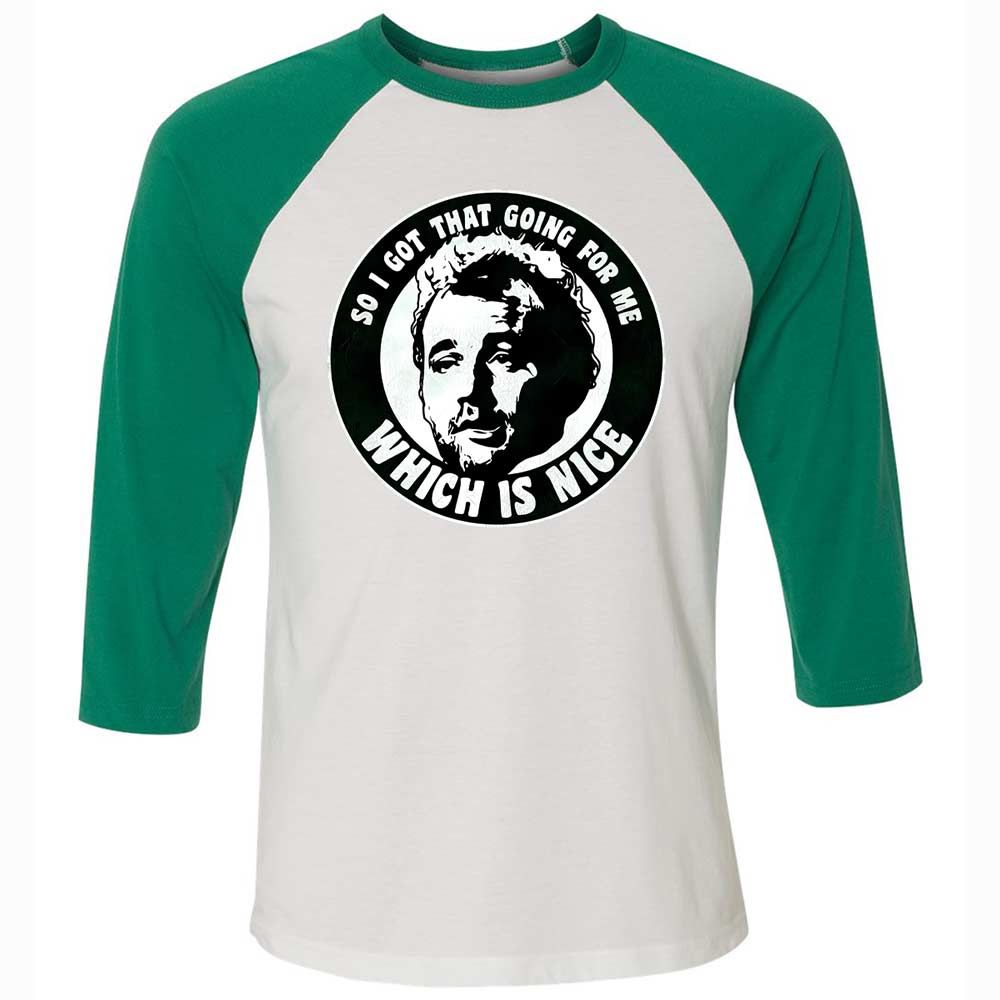 Unisex 3/4 Baseball Tee - 12RWBC2B - White/Kelly - 6
