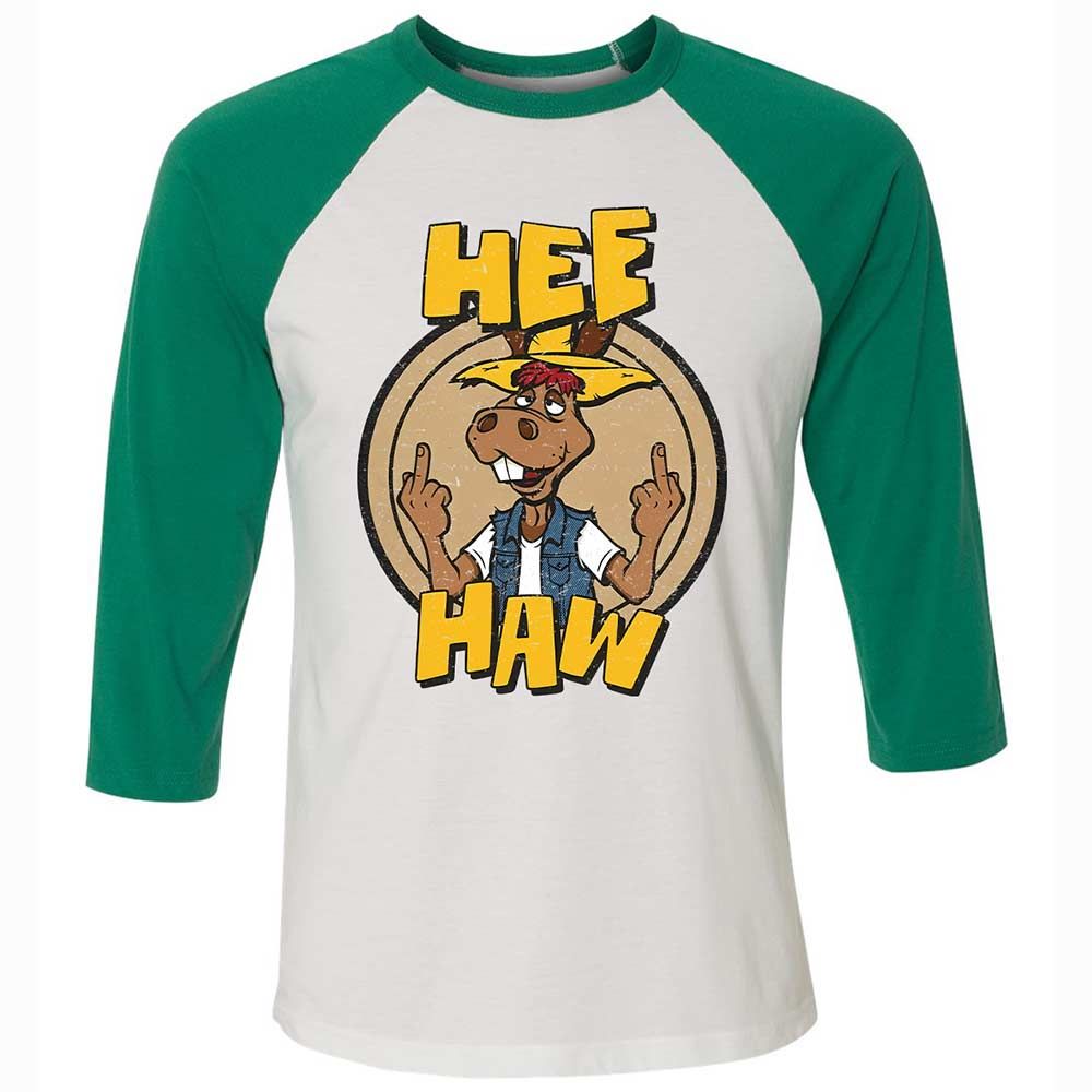 Unisex 3/4 Baseball Tee - 2CWCS23L - White/Kelly - 6