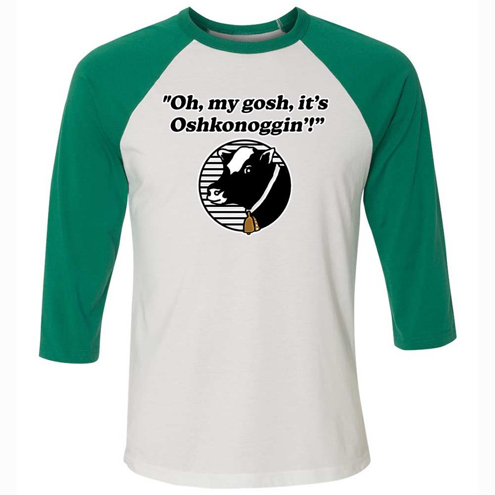 Unisex 3/4 Baseball Tee - PN9DQE4U - White/Kelly - 6