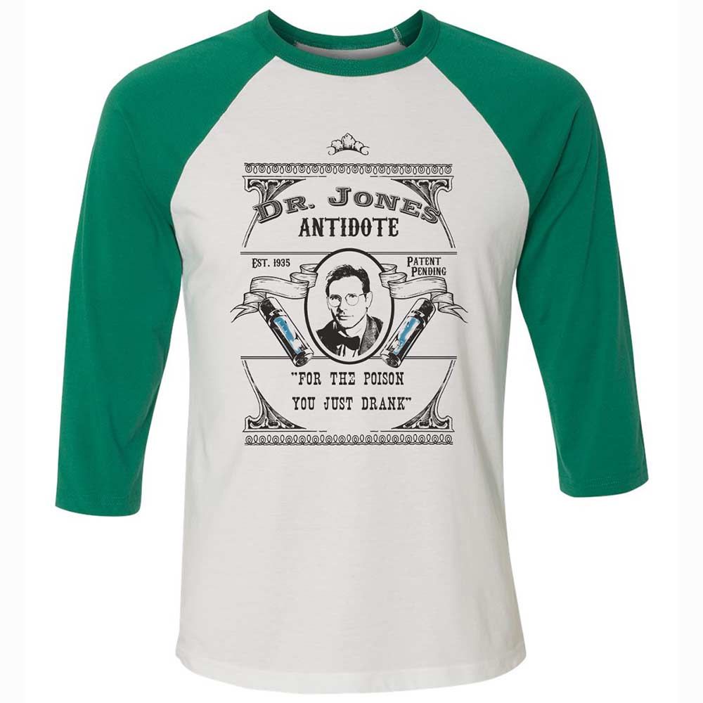 Unisex 3/4 Baseball Tee - 98W2K8HK - White/Kelly - 6