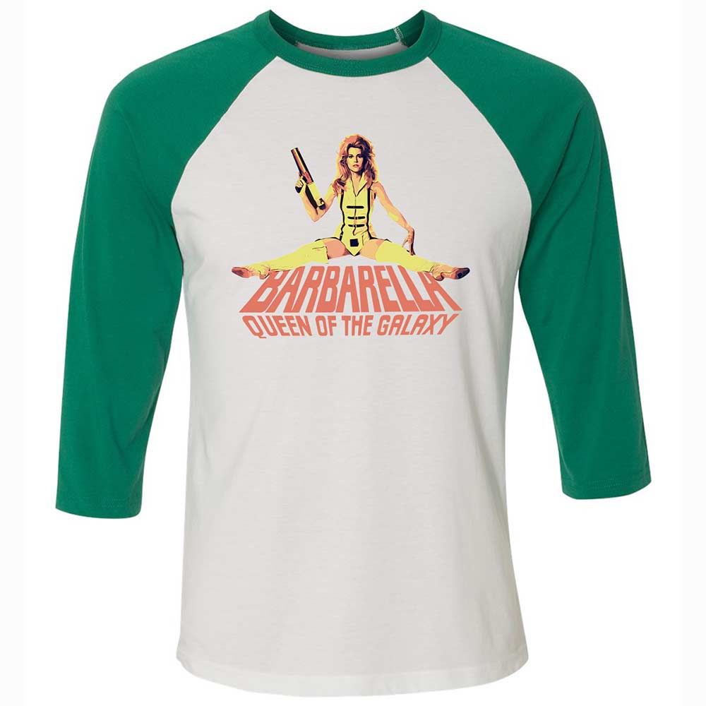 Unisex 3/4 Baseball Tee - 9G3TVV6J - White/Kelly - 6