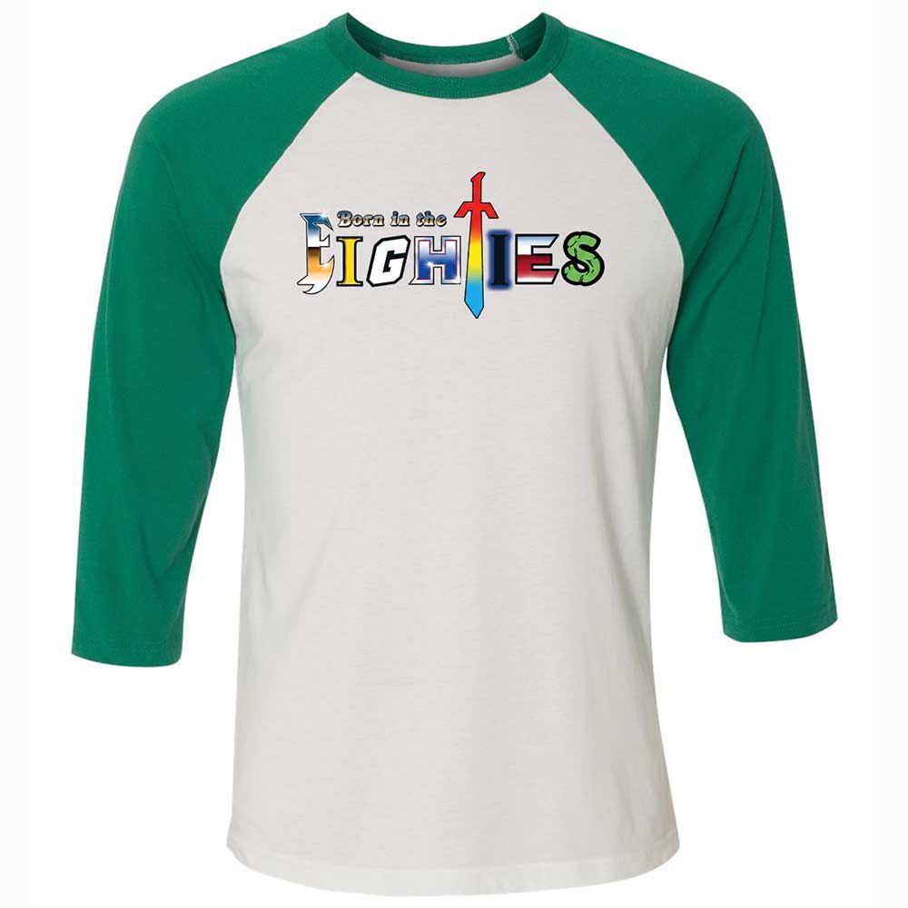 Unisex 3/4 Baseball Tee - 7Q1PJKYG - White/Kelly - 6
