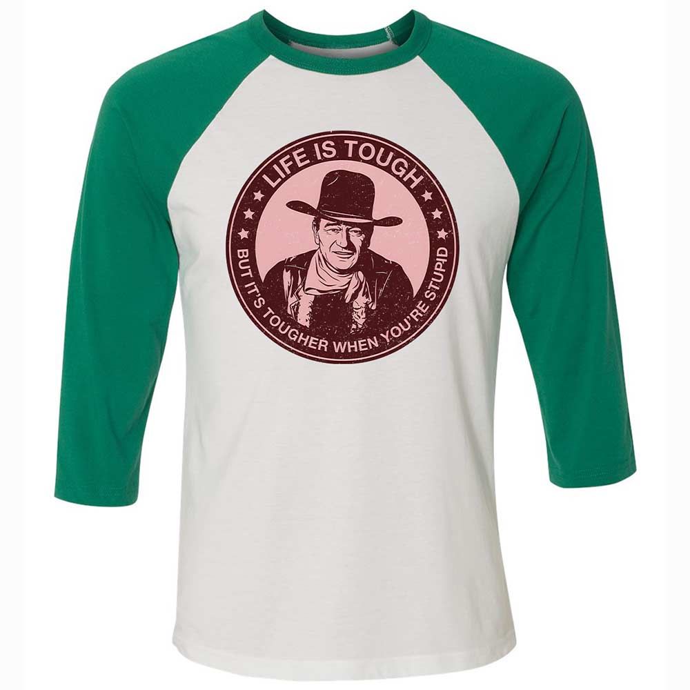 Unisex 3/4 Baseball Tee - D7QU22NY - White/Kelly - 6