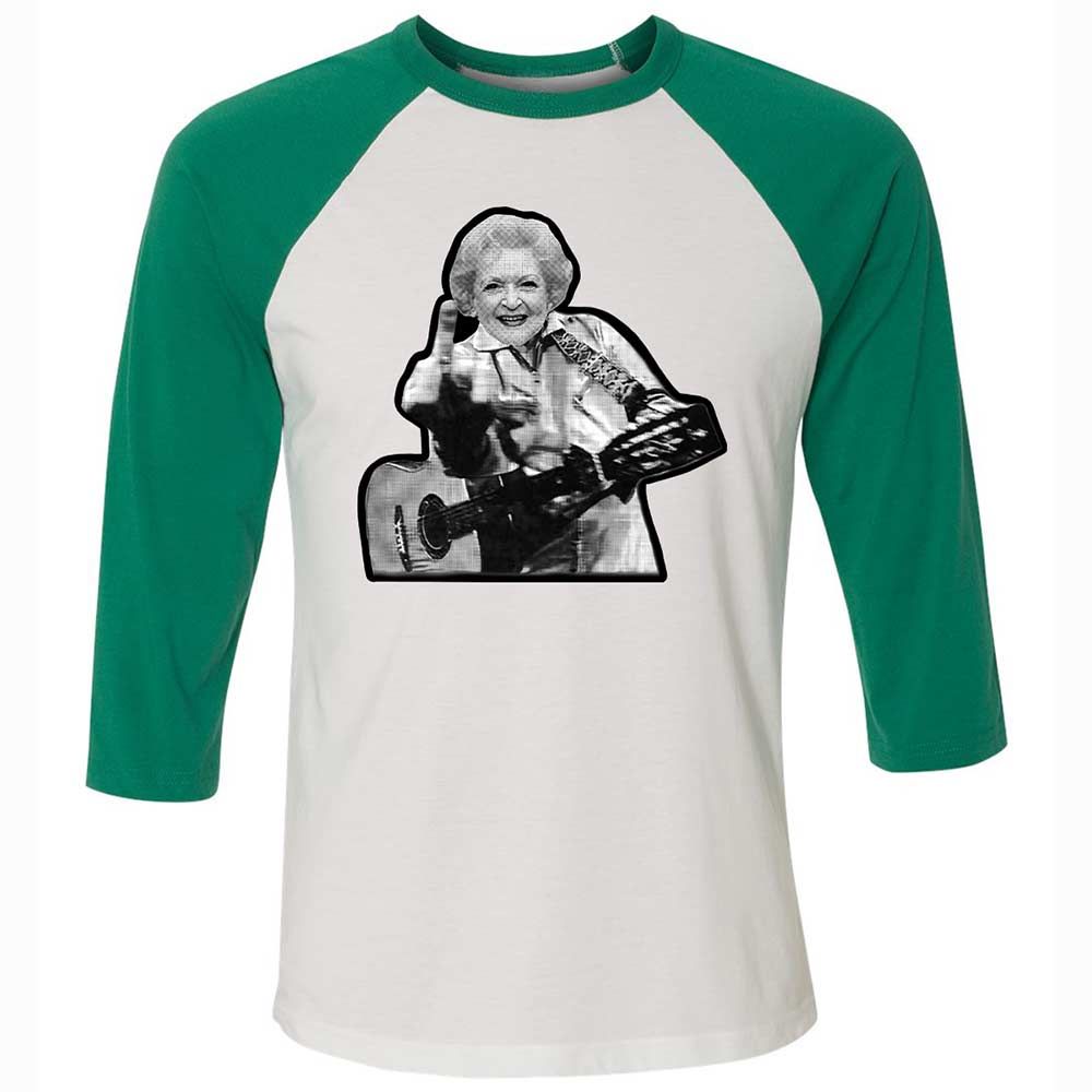 Unisex 3/4 Baseball Tee - X2KGB8AZ - White/Kelly - 6