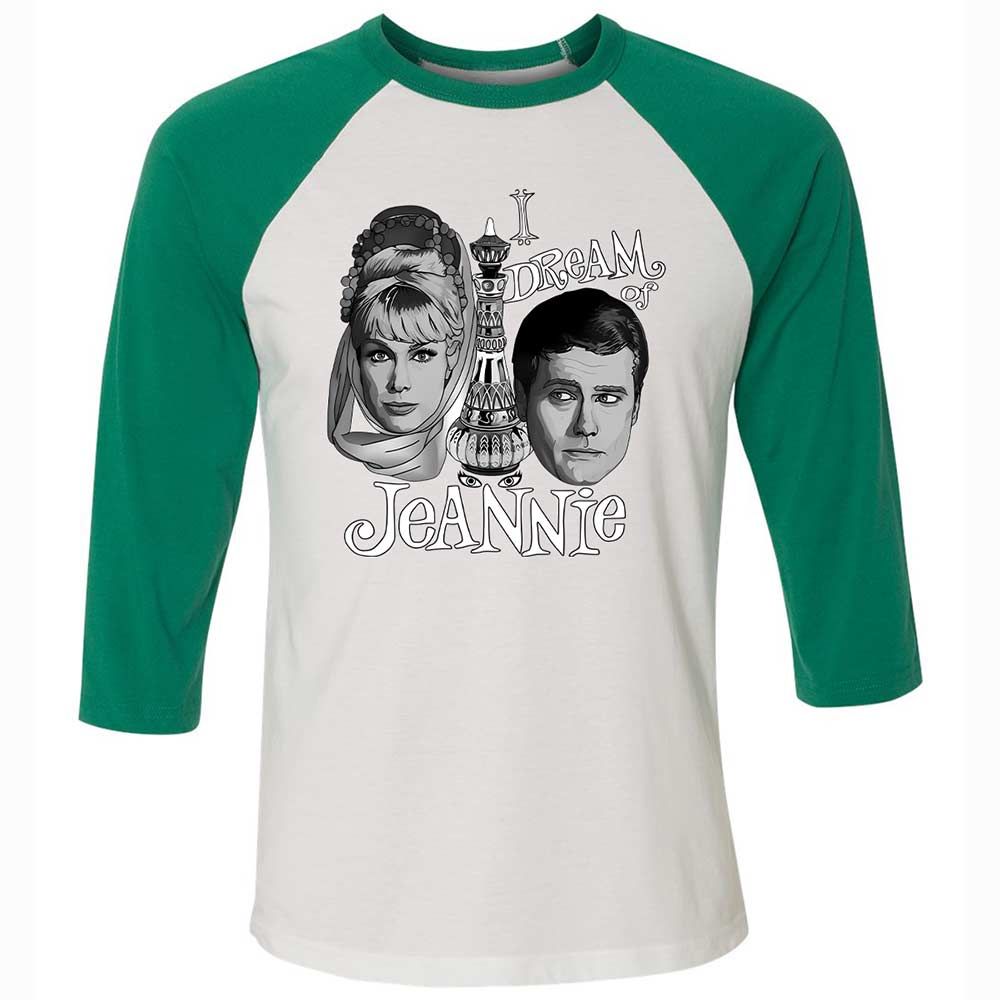 Unisex 3/4 Baseball Tee - 8VZ5A4AW - White/Kelly - 6