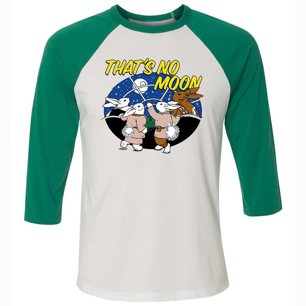 Unisex 3/4 Baseball Tee - White - White/Kelly - 6