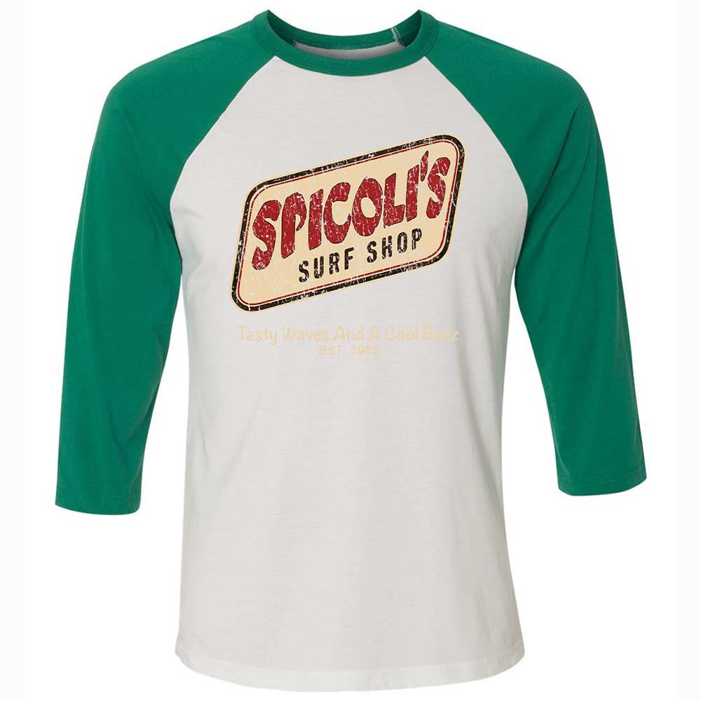 Unisex 3/4 Baseball Tee - ZUK9UQ7Q - White/Kelly - 6