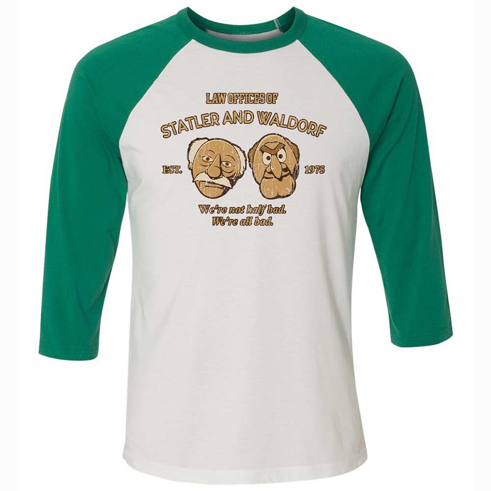 Unisex 3/4 Baseball Tee - B1F2XEC6 - White/Kelly - 6