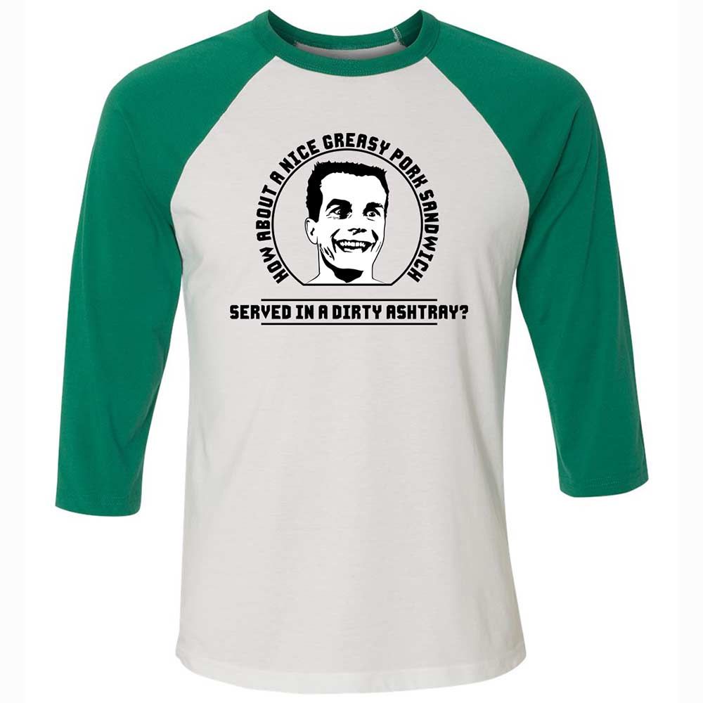 Unisex 3/4 Baseball Tee - 5X94EEDM - White/Kelly - 6