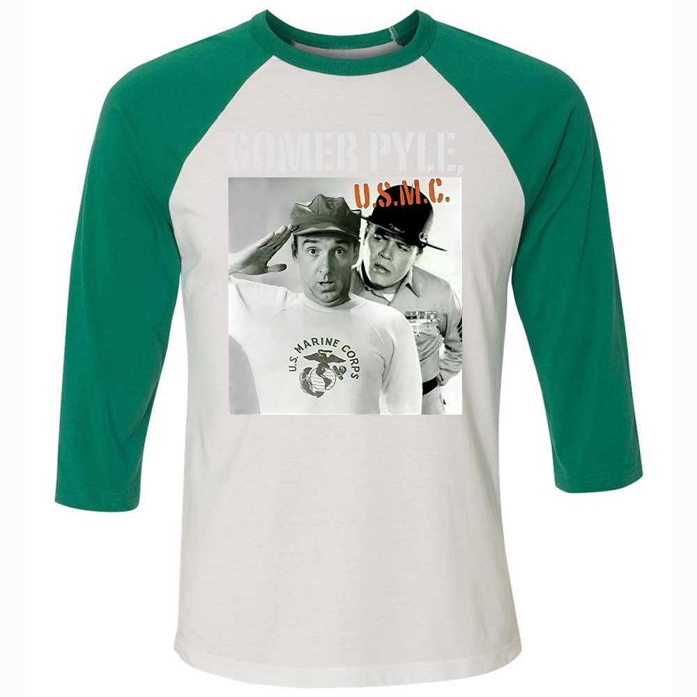 Unisex 3/4 Baseball Tee - 9HCSVQ4T - White/Kelly - 6