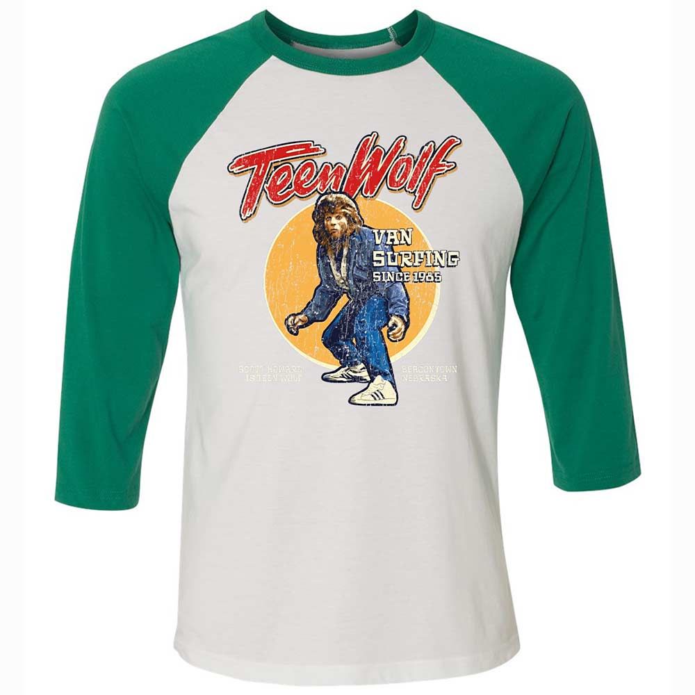 Unisex 3/4 Baseball Tee - G73F52UL - White/Kelly - 6