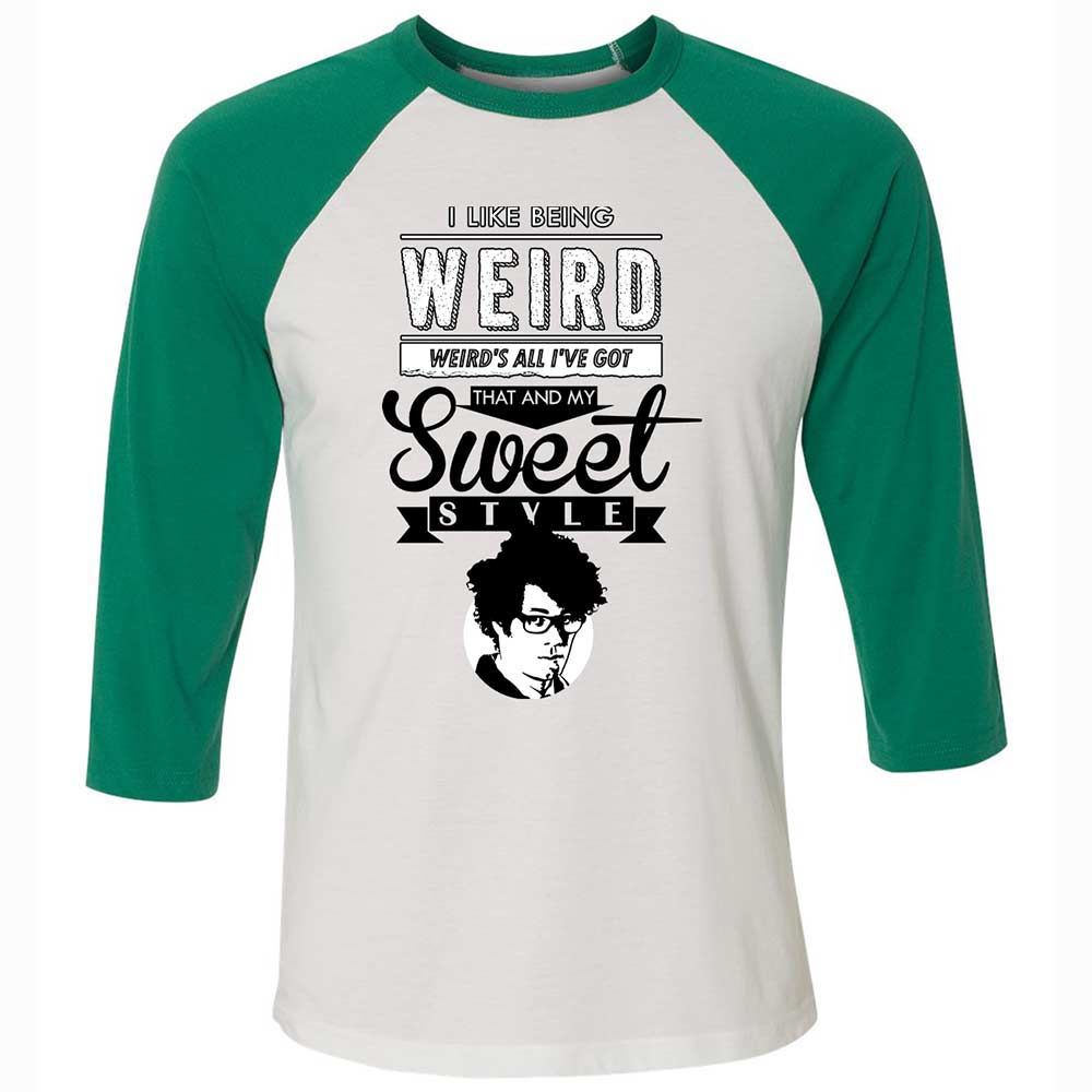 Unisex 3/4 Baseball Tee - 768KNKHN - White/Kelly - 6