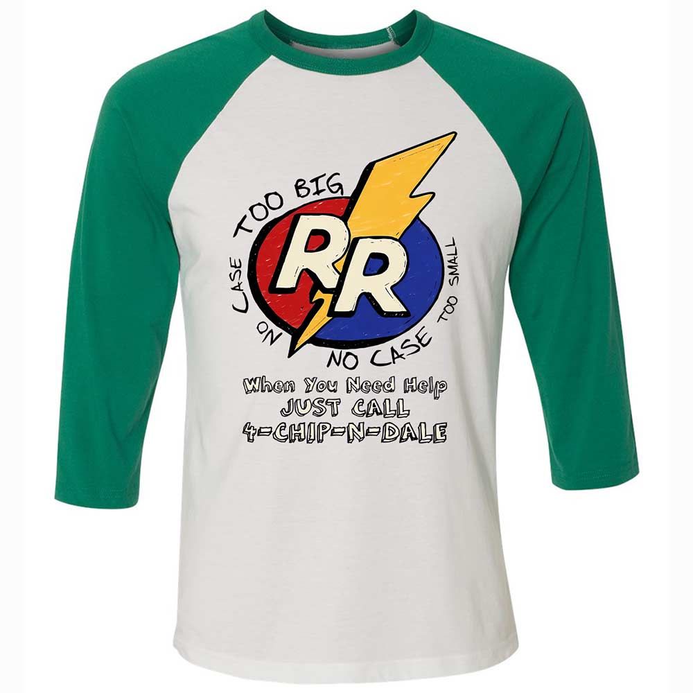 Unisex 3/4 Baseball Tee - 12NRYWCB - White/Kelly - 6