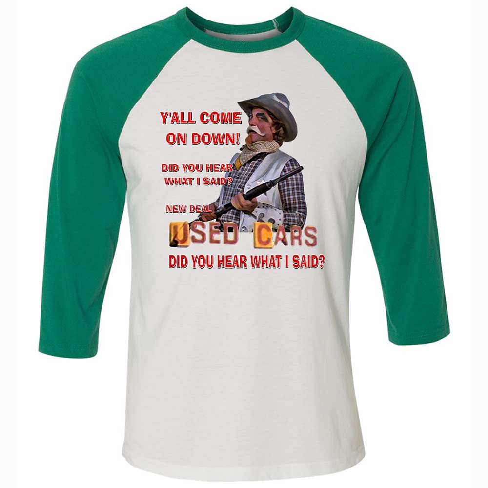 Unisex 3/4 Baseball Tee - 33H9Z88C - White/Kelly - 6