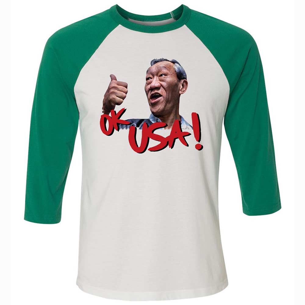Unisex 3/4 Baseball Tee - VE7AZ1QJ - White/Kelly - 6