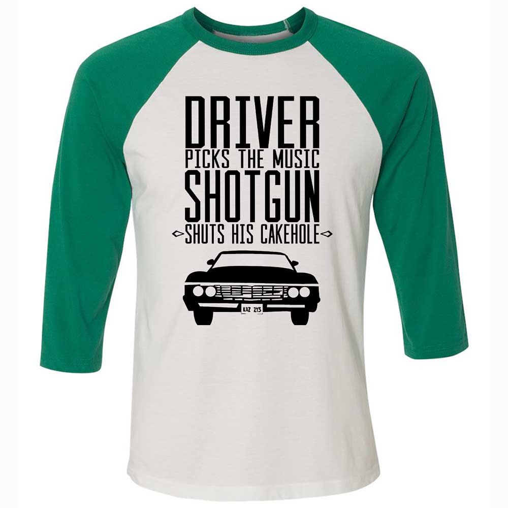 Unisex 3/4 Baseball Tee - 1REKP6VB - White/Kelly - 6
