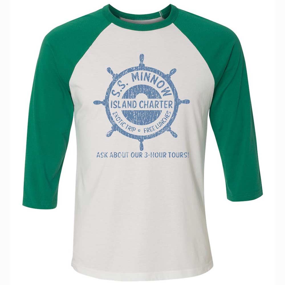 Unisex 3/4 Baseball Tee - 5HCH1WB1 - White/Kelly - 6