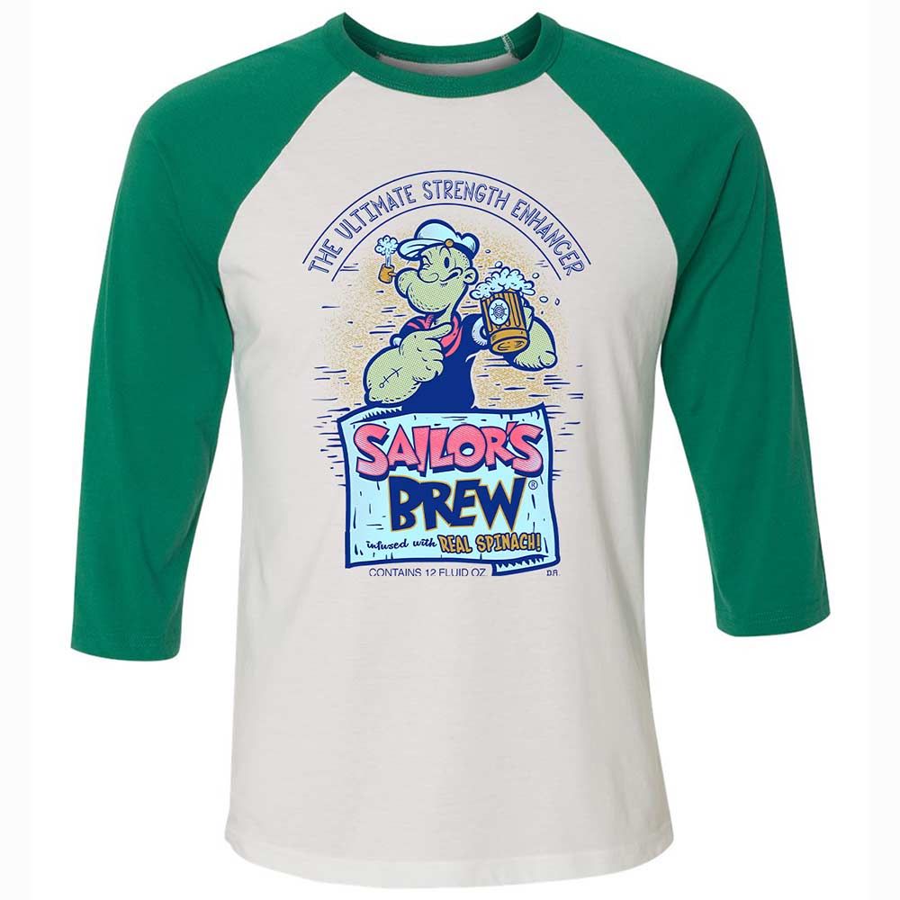 Unisex 3/4 Baseball Tee - 57LC3SJC - White/Kelly - 6