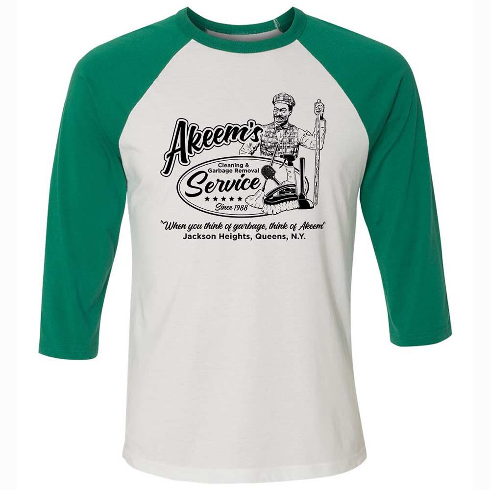 Unisex 3/4 Baseball Tee - 9KUZ4YYK - White/Kelly - 6