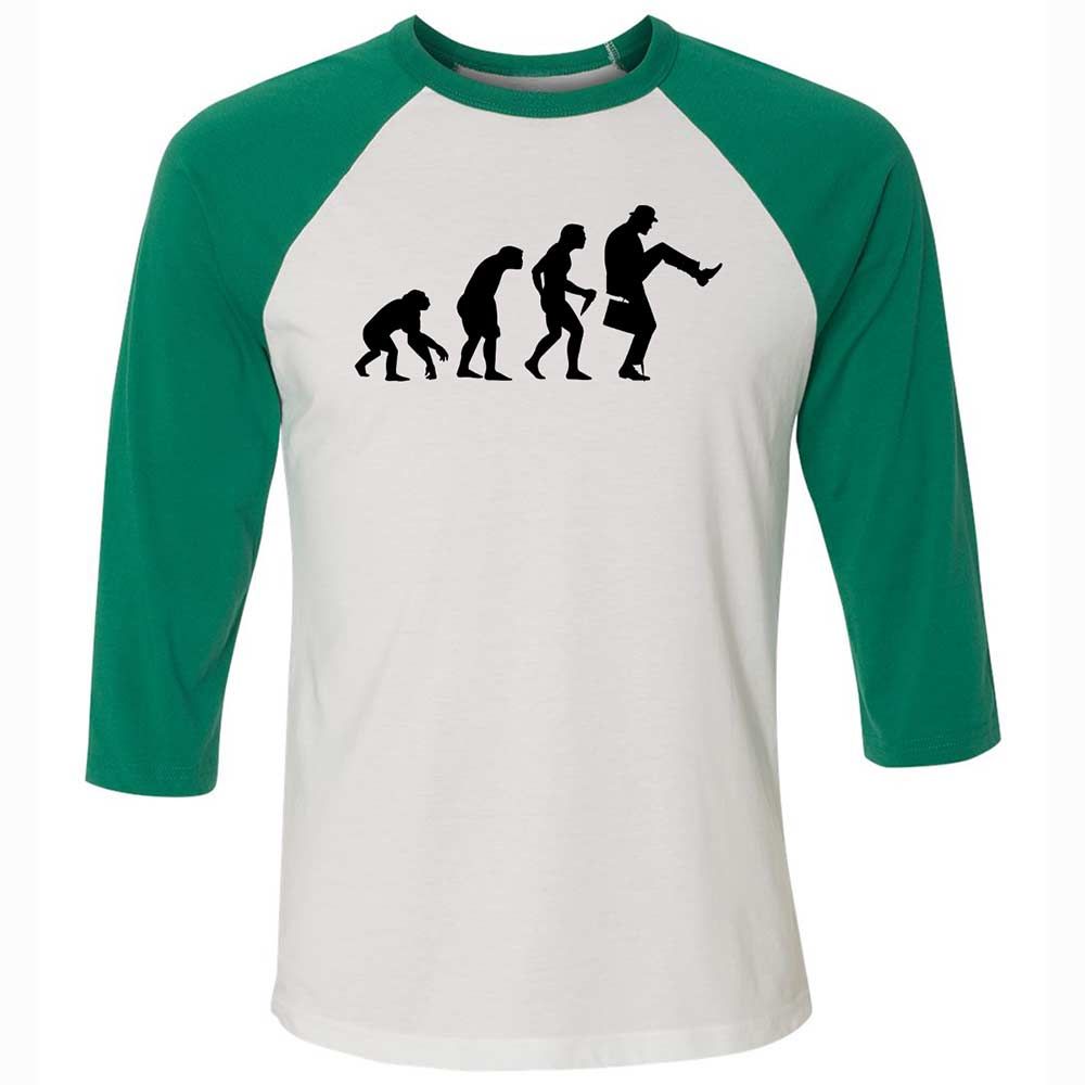 Unisex 3/4 Baseball Tee - QFLBRKZW - White/Kelly - 6