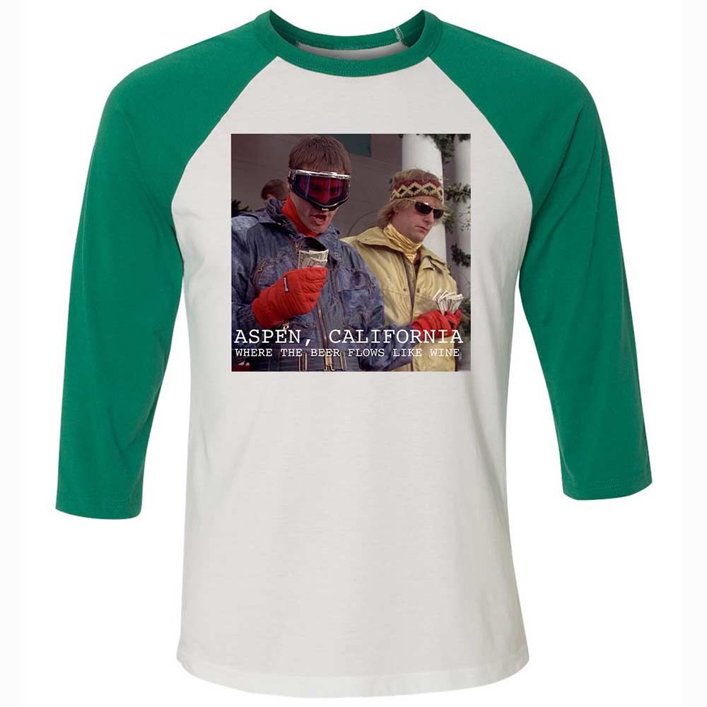 Unisex 3/4 Baseball Tee - U8GUQ3KD - White/Kelly - 6