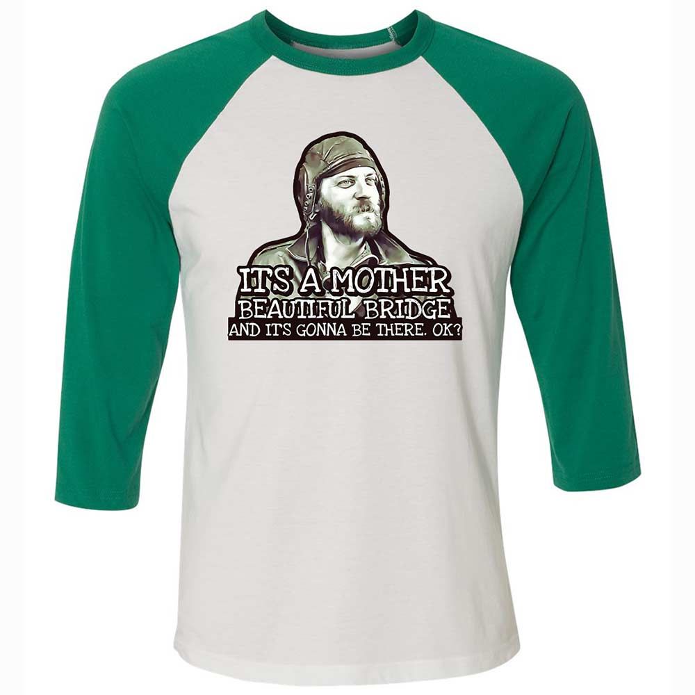 Unisex 3/4 Baseball Tee - SRFJ7BCQ - White/Kelly - 6
