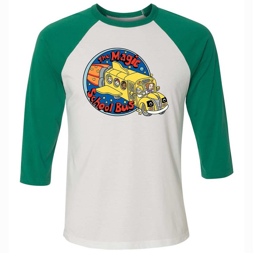 Unisex 3/4 Baseball Tee - 348BUMC6 - White/Kelly - 6