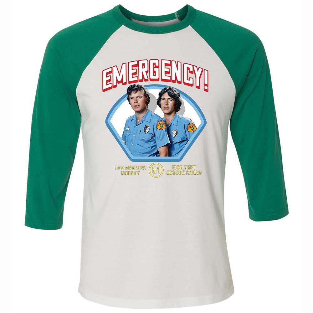 Unisex 3/4 Baseball Tee - A4D5F7PS - White/Kelly - 6
