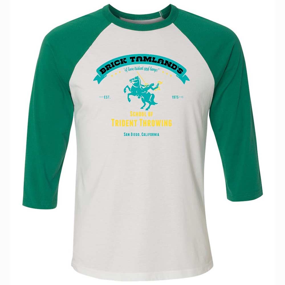 Unisex 3/4 Baseball Tee - V1DNRY2R - White/Kelly - 6