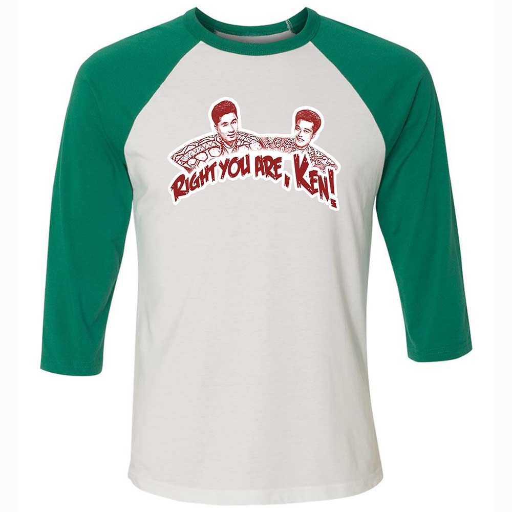 Unisex 3/4 Baseball Tee - Y2GX1EXS - White/Kelly - 6