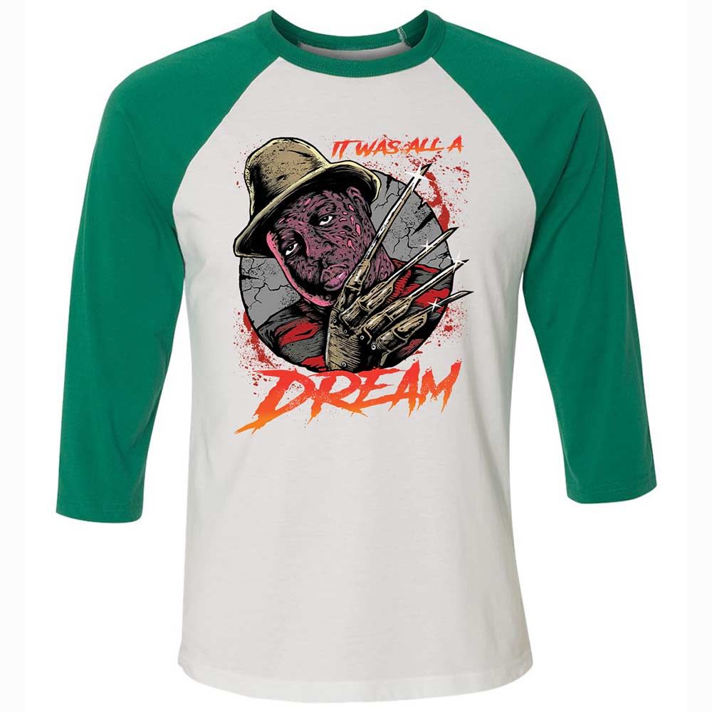 Unisex 3/4 Baseball Tee - A9HC2J68 - White/Kelly - 6