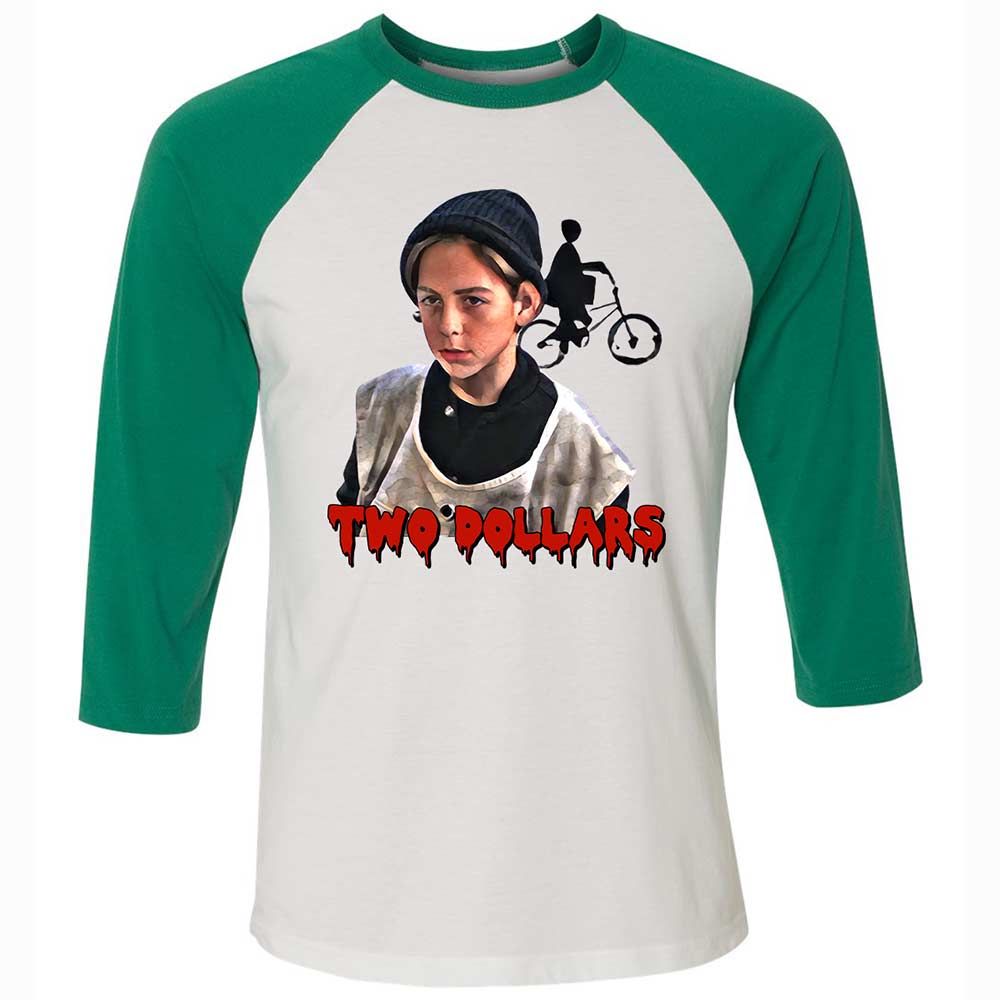 Unisex 3/4 Baseball Tee - 444N1V5R - White/Kelly - 6