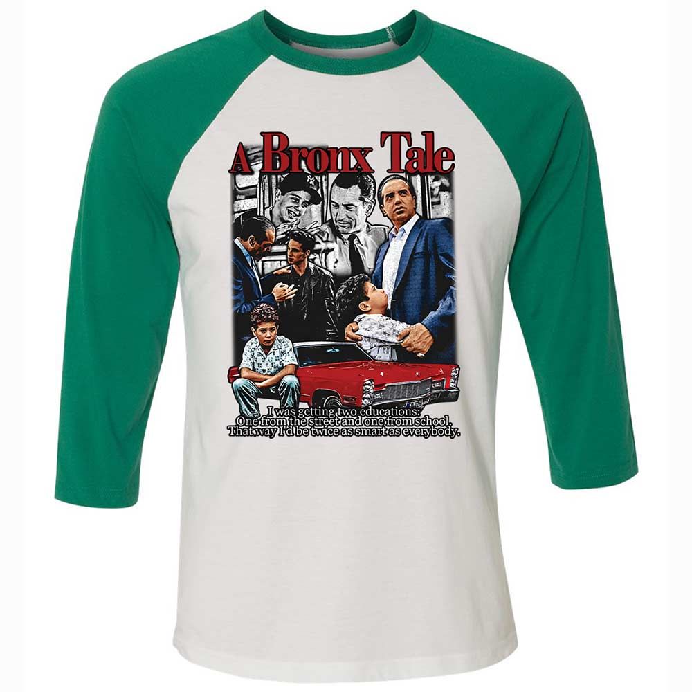 Unisex 3/4 Baseball Tee - 3GR9DZ33 - White/Kelly - 6