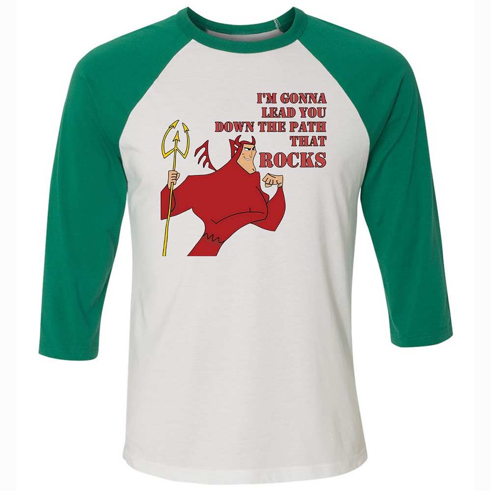 Unisex 3/4 Baseball Tee - WJKWDVDE - White/Kelly - 6