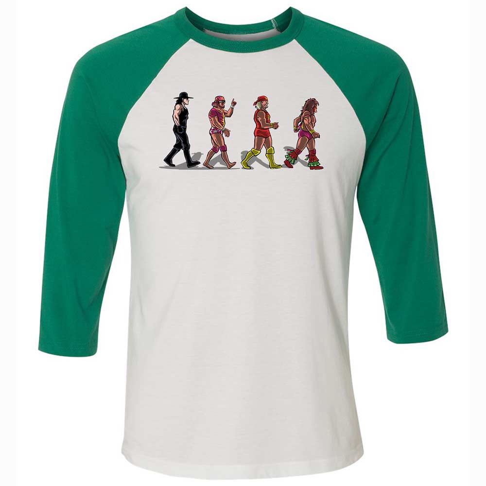 Unisex 3/4 Baseball Tee - KKHLNZA2 - White/Kelly - 6