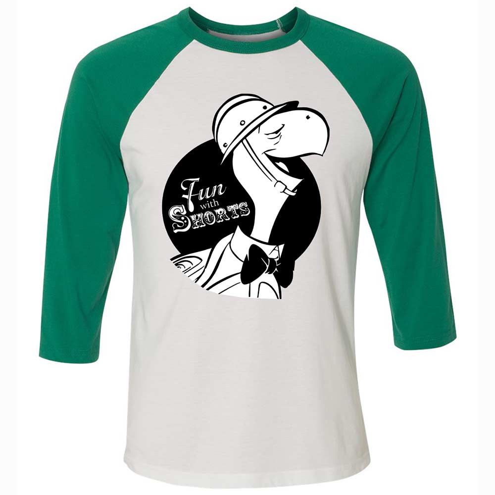 Unisex 3/4 Baseball Tee - EUAPHMNB - White/Kelly - 6